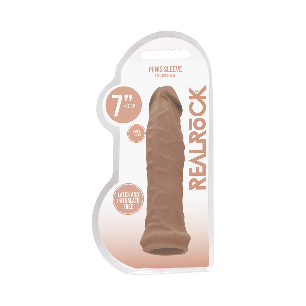 REALROCK REALISTIC 6 IN. PENIS SLEEVE EXTENDER TAN