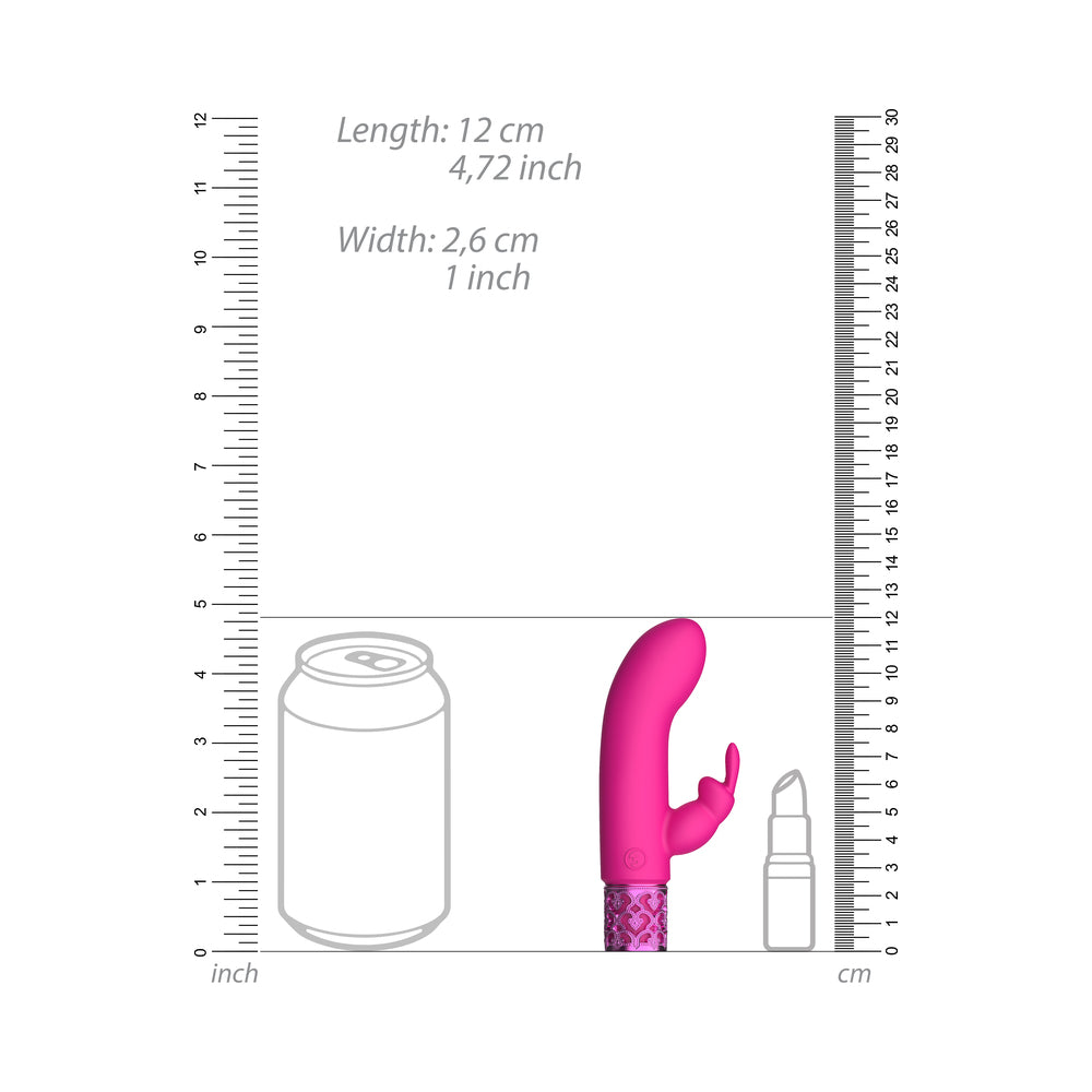 SHOTS - ROYAL GEMS DAZZLING RECHARGEABLE SILICONE MINIATURE RABBIT VIBRATOR PINK