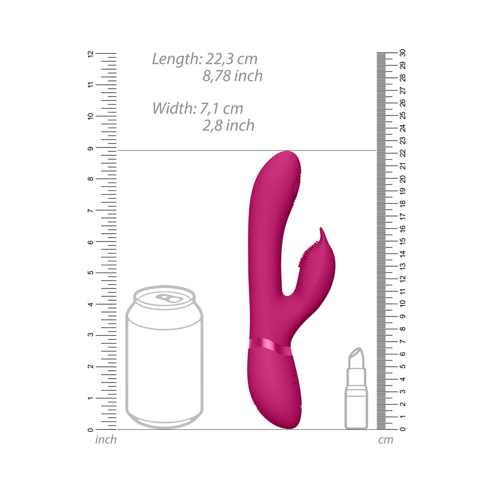 VIVE AIMI RECHARGEABLE SWINGING PULSE-WAVE SILICONE RABBIT VIBRATOR PINK