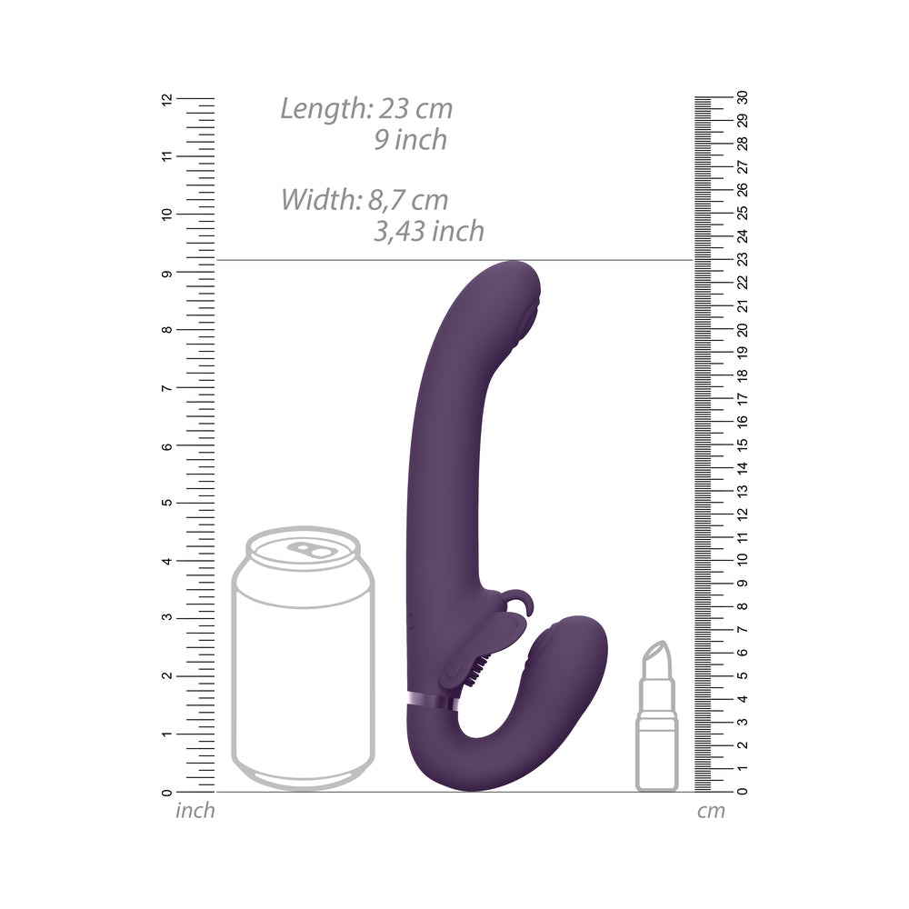 SHOTS - VIVE SATU VIBRADOR SIN TIRANTES RECARGABLE DE SILICONA ONDA PULSANTE TRIPLE MOTOR MORADO