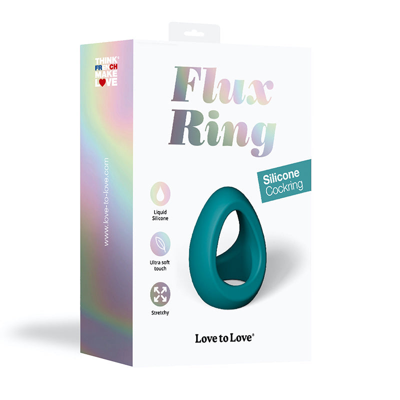 LOVELY PLANET - LOVE TO LOVE FLUX RING SILICONE COCK & BALL RING TEAL ME