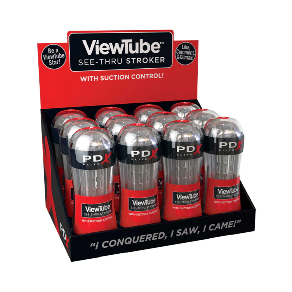 PDX BRANDS - PDX ELITE VIEWTUBE SEE-THRU STROKER 12-PIECE DISPLAY