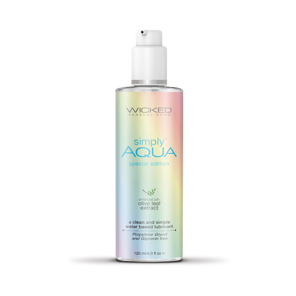WICKED SIMPLY AQUA SPECIAL EDITION WATER-BASED LUBRICANT 4 OZ.