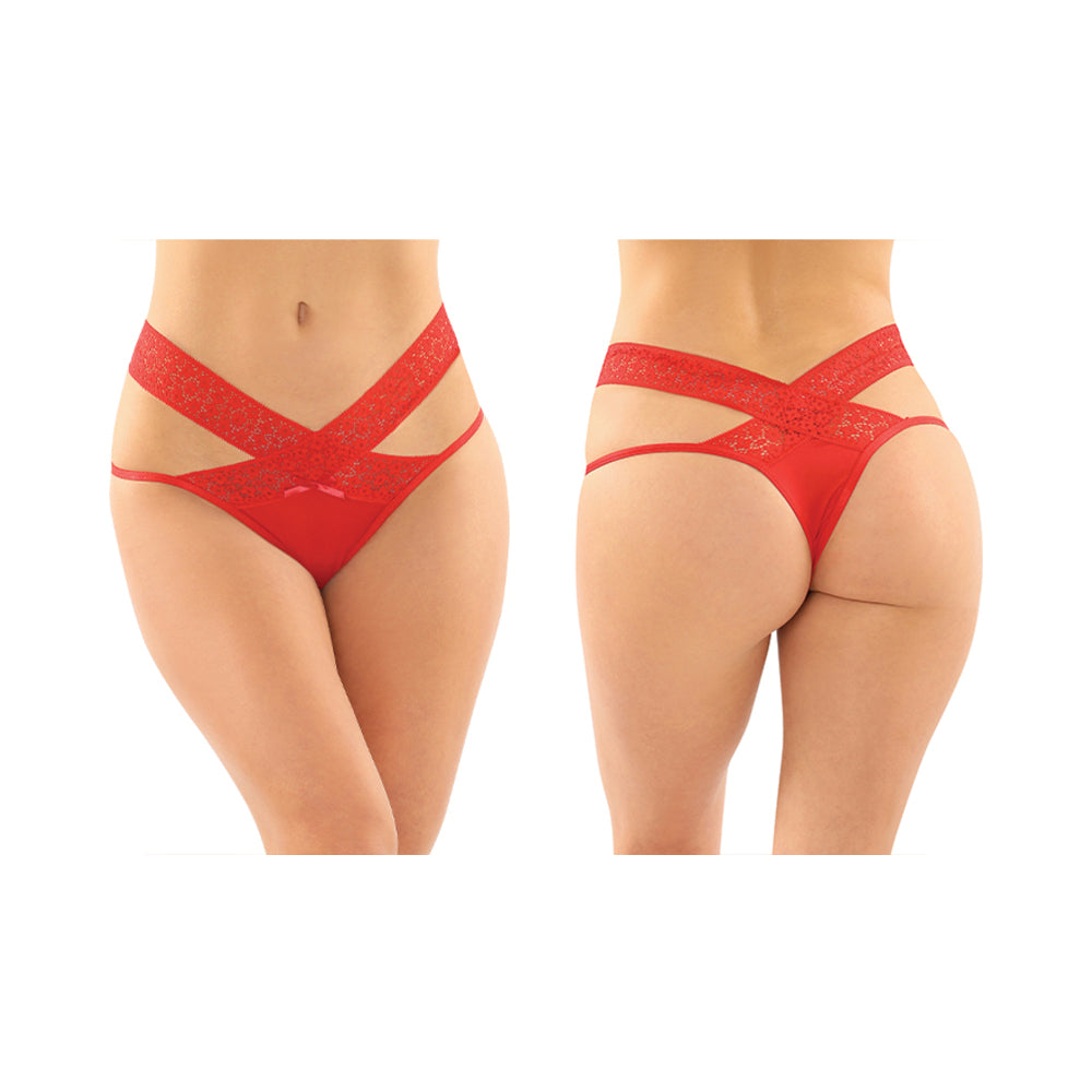 FANTASY LINGERIE DAPHNE MICROFIBER BRAZILIAN-CUT PANTY 6-PACK RED L/XL