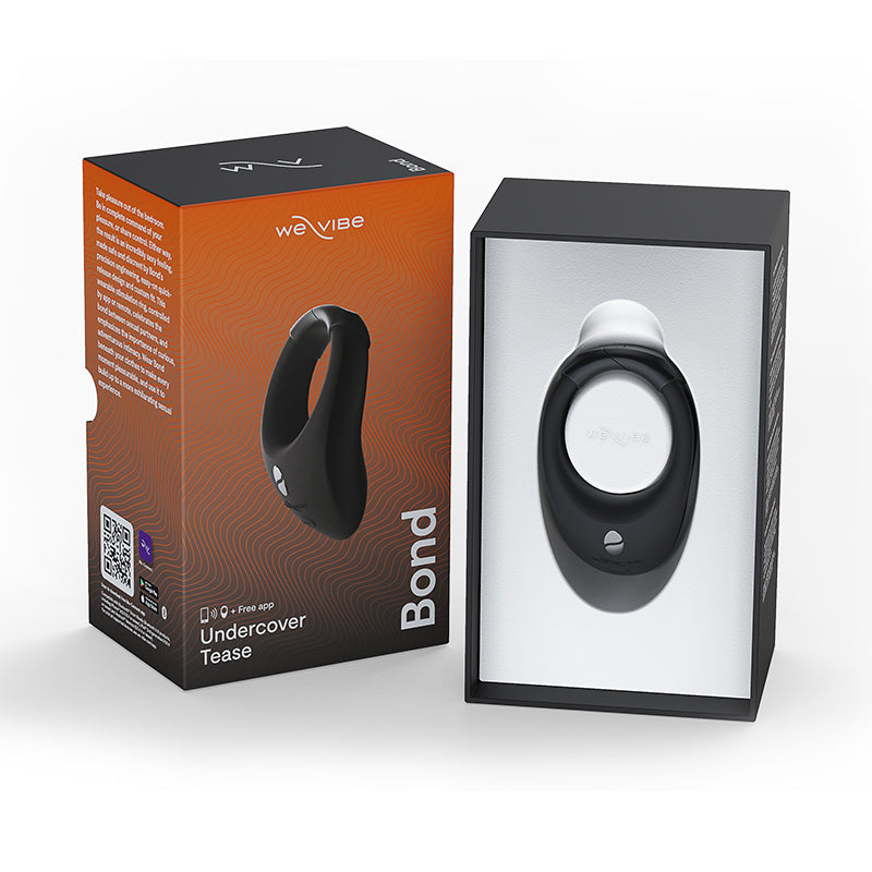 WE-VIBE BOND RECHARGEABLE REMOTE-CONTROLLED SILICONE ADJUSTABLE WEARABLE STIMULATION RING BLACK