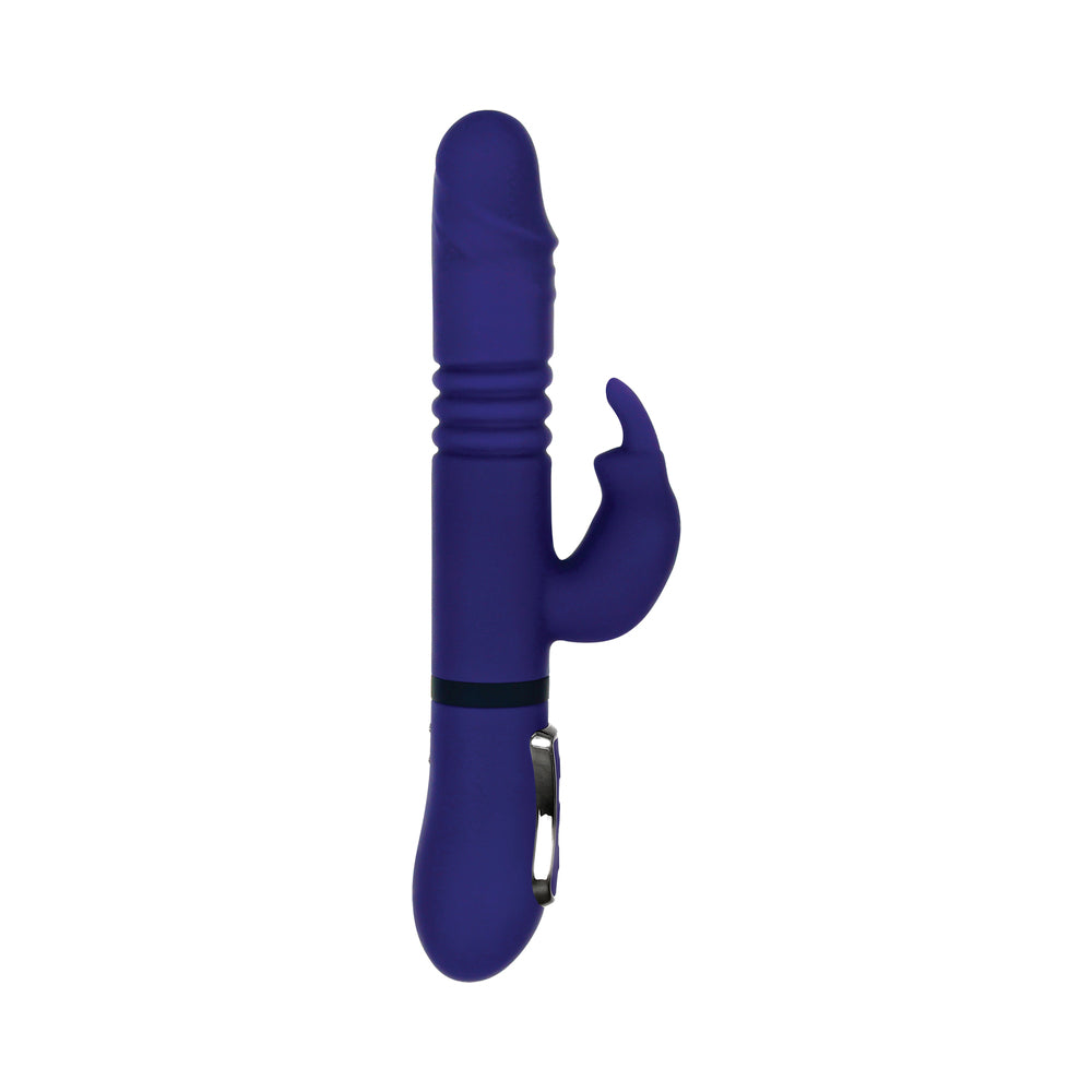 GENDER X - ALL IN ONE RECHARGEABLE THRUSTING ROTATING SILICONE RABBIT VIBRATOR PURPLE