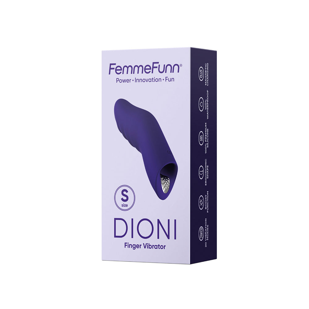 FEMMEFUNN - DIONI RECHARGEABLE SILICONE FINGER VIBRATOR LARGE DARK PURPLE
