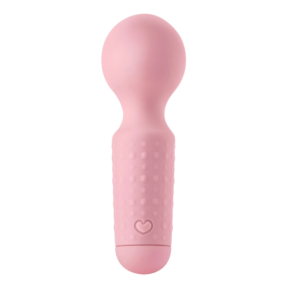 LUV INC MW65 MINI WAND RECHARGEABLE FLEXIBLE SILICONE VIBRATOR LIGHT PINK