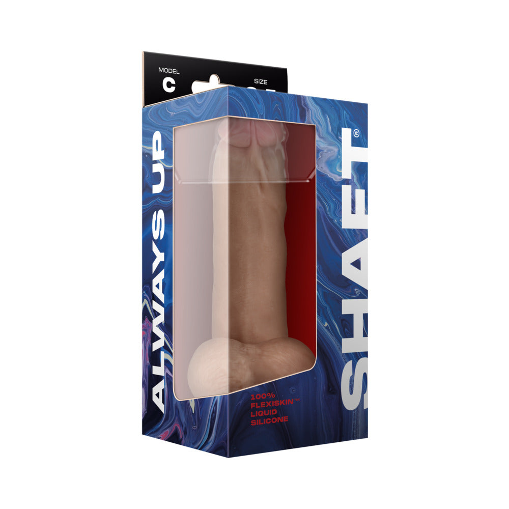 SHAFT - MODEL C: 8.5 IN. DUAL DENSITY SILICONE DILDO WITH BALLS PINE