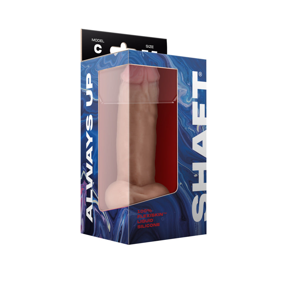 SHAFT MODEL C: 7.5 IN. DUAL DENSITY SILICONE DILDO WITH BALLS PINE