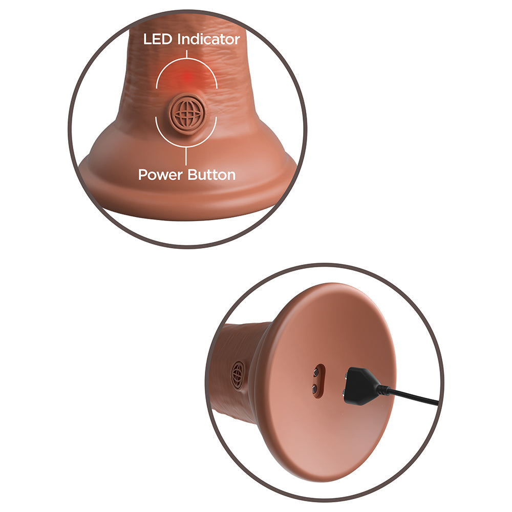 PIPEDREAM - KING COCK ELITE 8 IN. VIBRATING REALISTIC DILDO WITH SUCTION CUP BEIGE