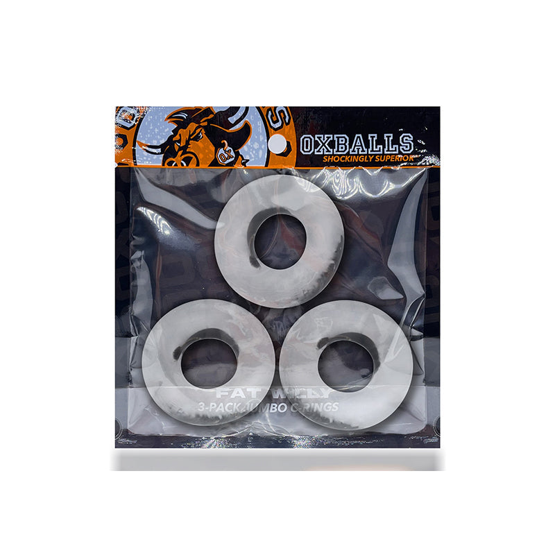OXBALLS FAT WILLY 3-PACK JUMBO COCKRINGS FLEXTPR CLEAR
