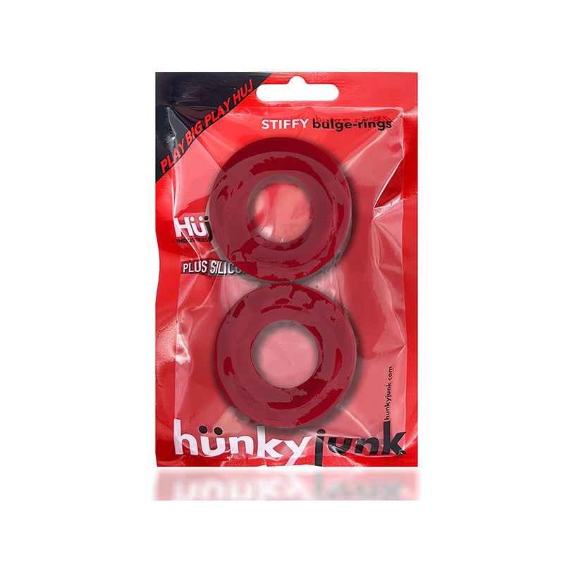 OXBALLS STIFFY 2-PACK BULGE COCKRINGS SILICONE TPR CHERRY ICE