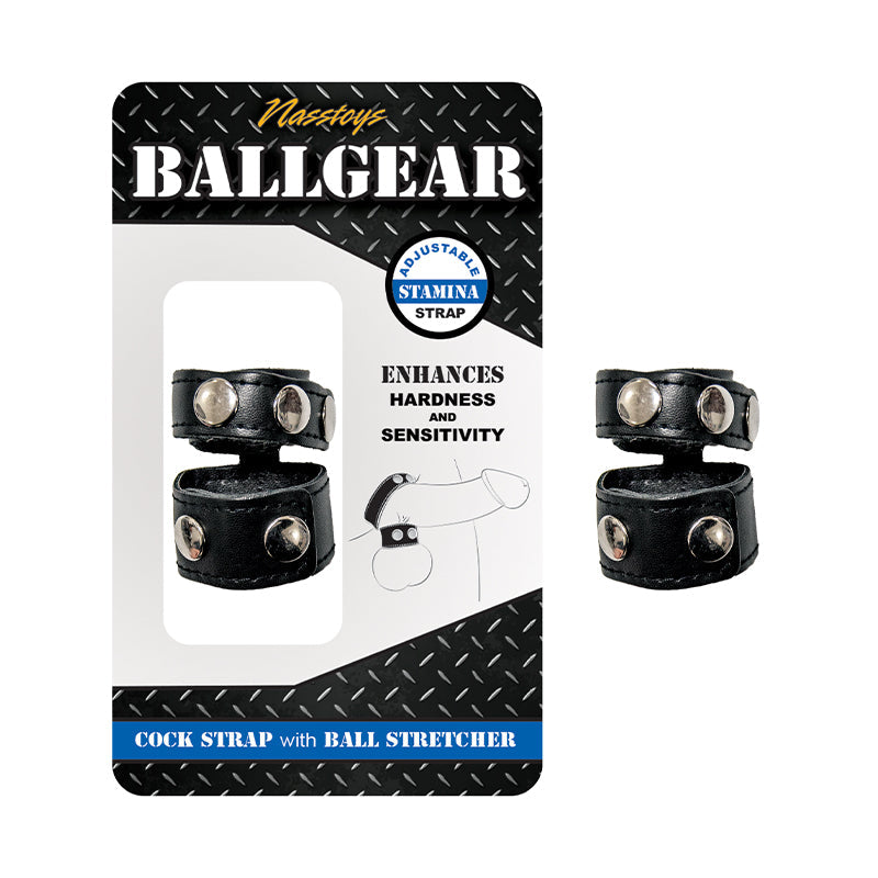 NASSTOYS - BALLGEAR COCK STRAP WITH BALL STRETCHER BLACK