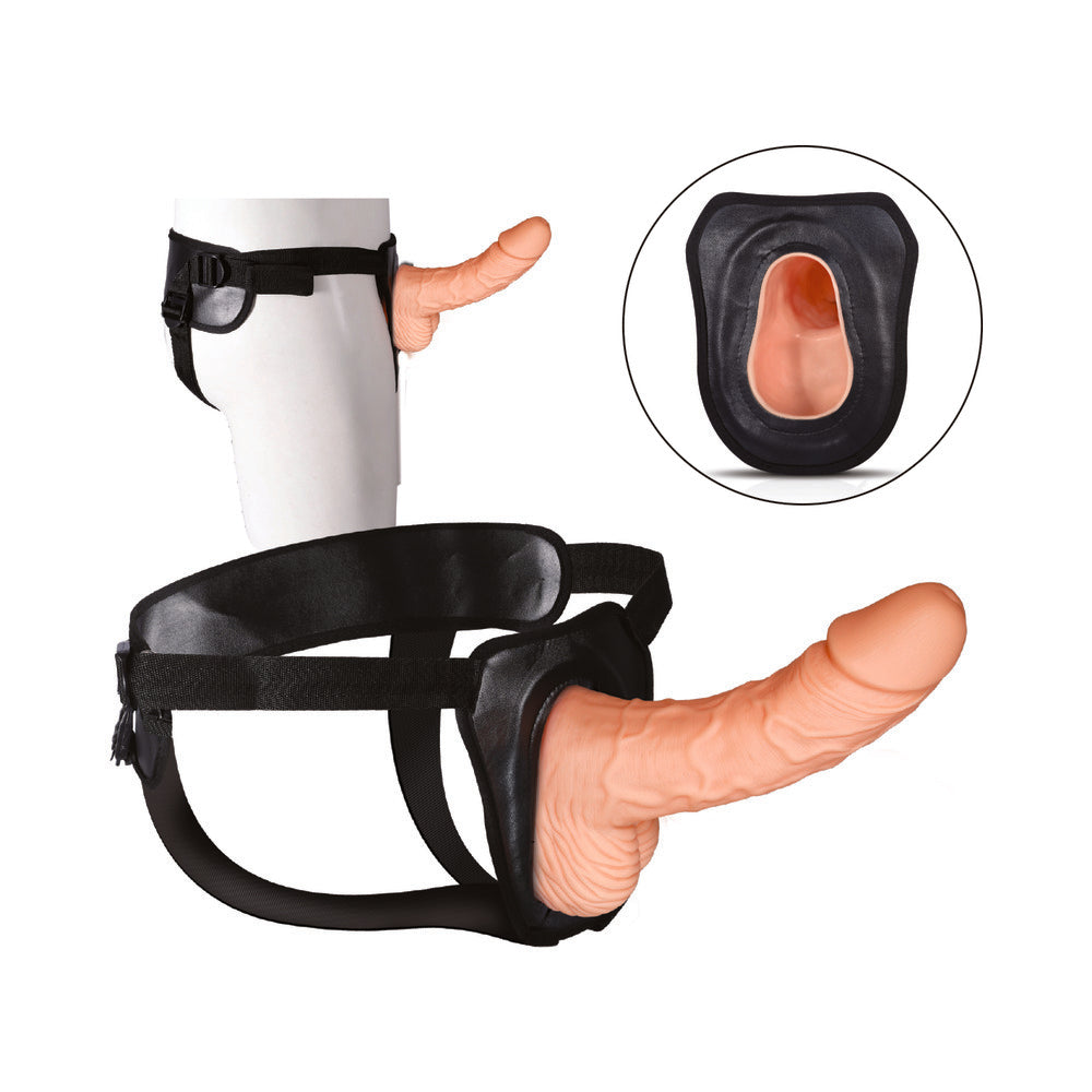 NASSTOYS - ERECTION ASSISTANT HOLLOW STRAP-ON 8 IN. WHITE