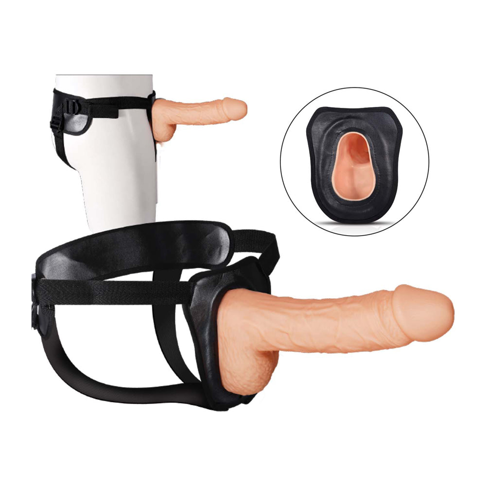 NASSTOYS - ERECTION ASSISTANT HOLLOW STRAP-ON 8.5 IN. WHITE