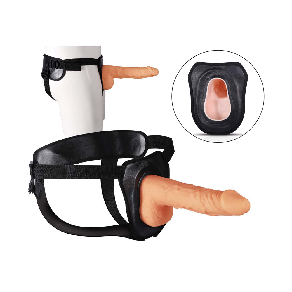 NASSTOYS - ERECTION ASSISTANT HOLLOW STRAP-ON 9.5 IN. WHITE