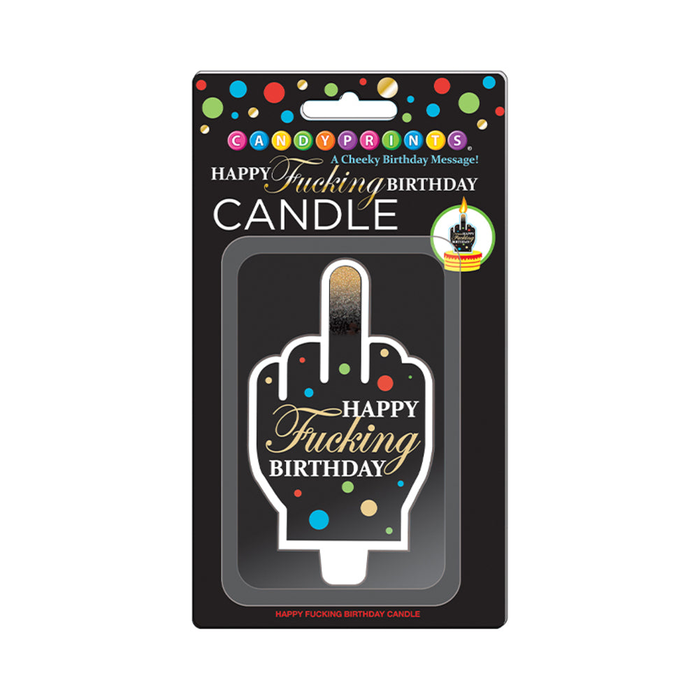 HAPPY FUCKING BIRTHDAY MIDDLE FINGER CANDLE