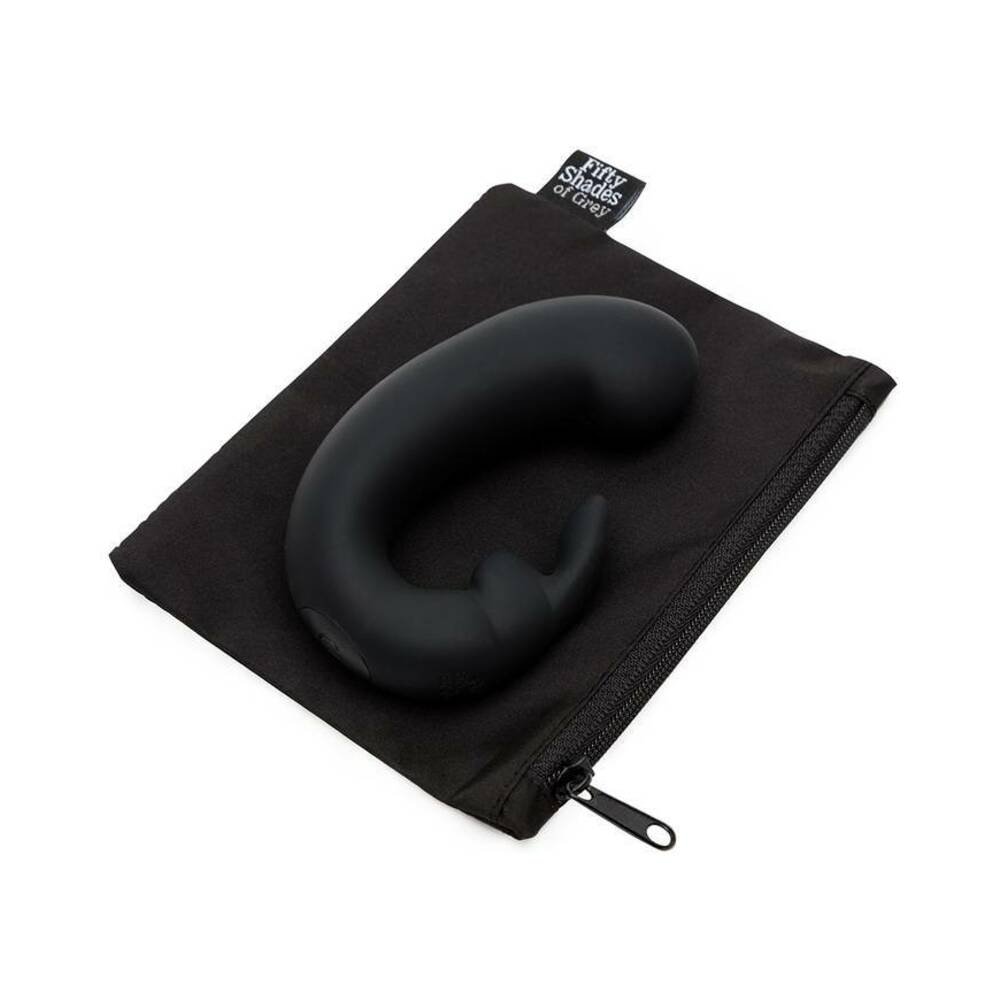 FIFTY SHADES OF GREY - SENSATION RECHARGEABLE SILICONE G-SPOT RABBIT VIBRATOR BLACK