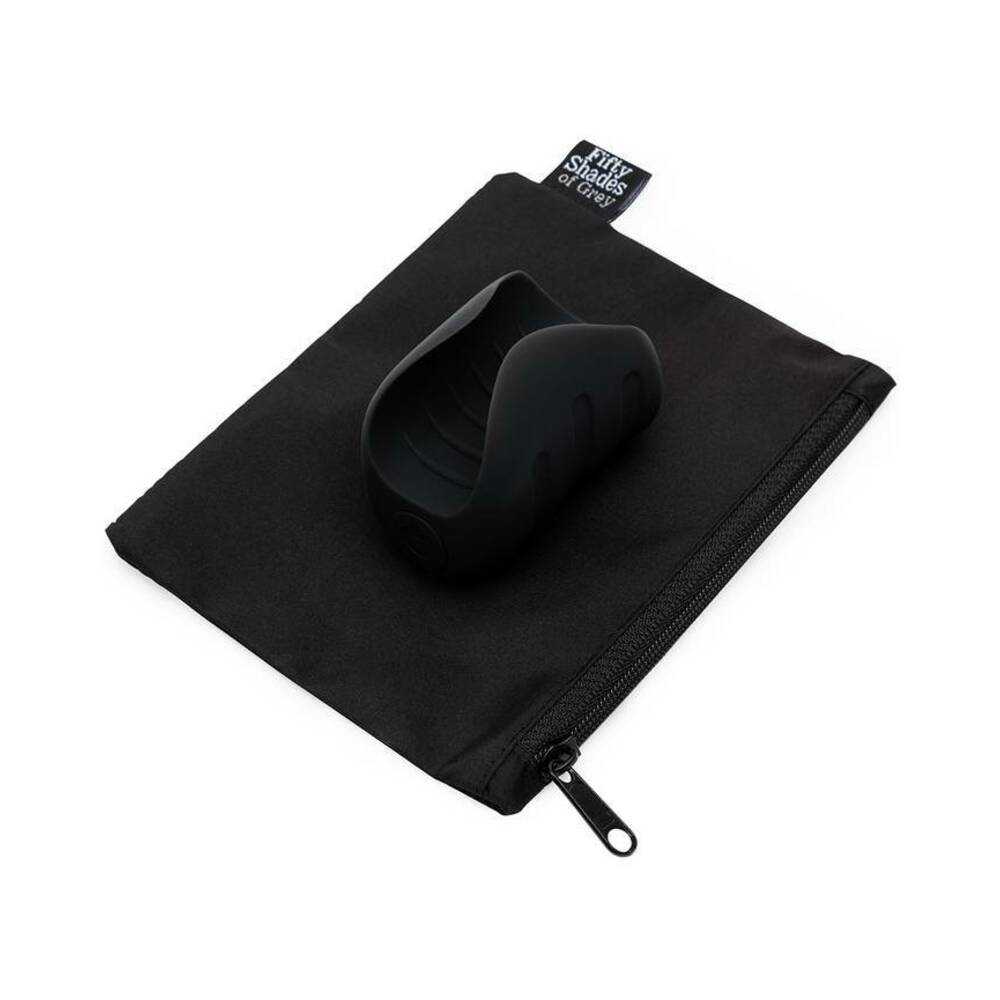 FIFTY SHADES OF GREY SENSATION RECHARGEABLE SILICONE VIBRATING PLEASURE STROKER BLACK