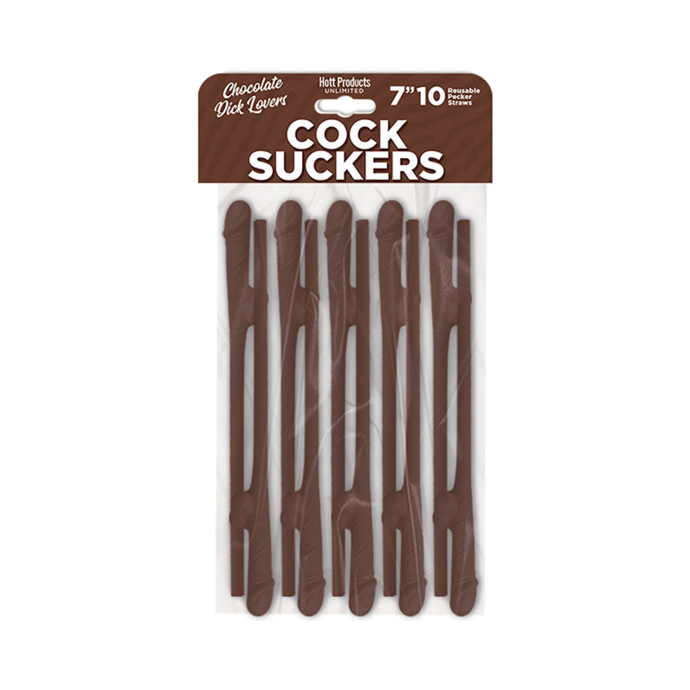 HOTT PRODUCTS - PAJITAS PECKER DE CHOCOLATE PARA AMANTES DEL CHOCOLATE (PAQUETE DE 10)