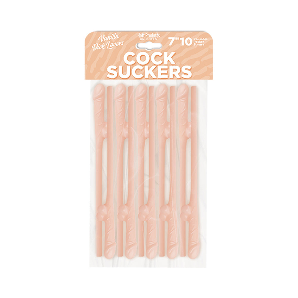 HOTT PRODUCTS - SKINS PECKER STRAWS VANILLA LOVERS (10-PACK)