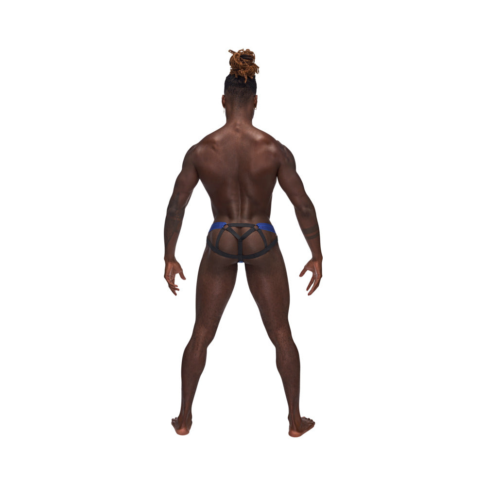 MALE POWER - SEXAGON STRAPPY RING JOCK ROYAL L/XL