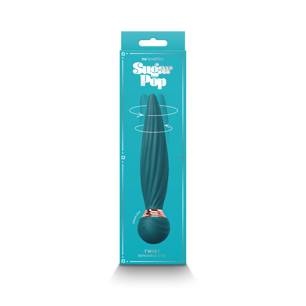 SUGAR POP TWIST GYRATING BENDABLE VIBE TEAL