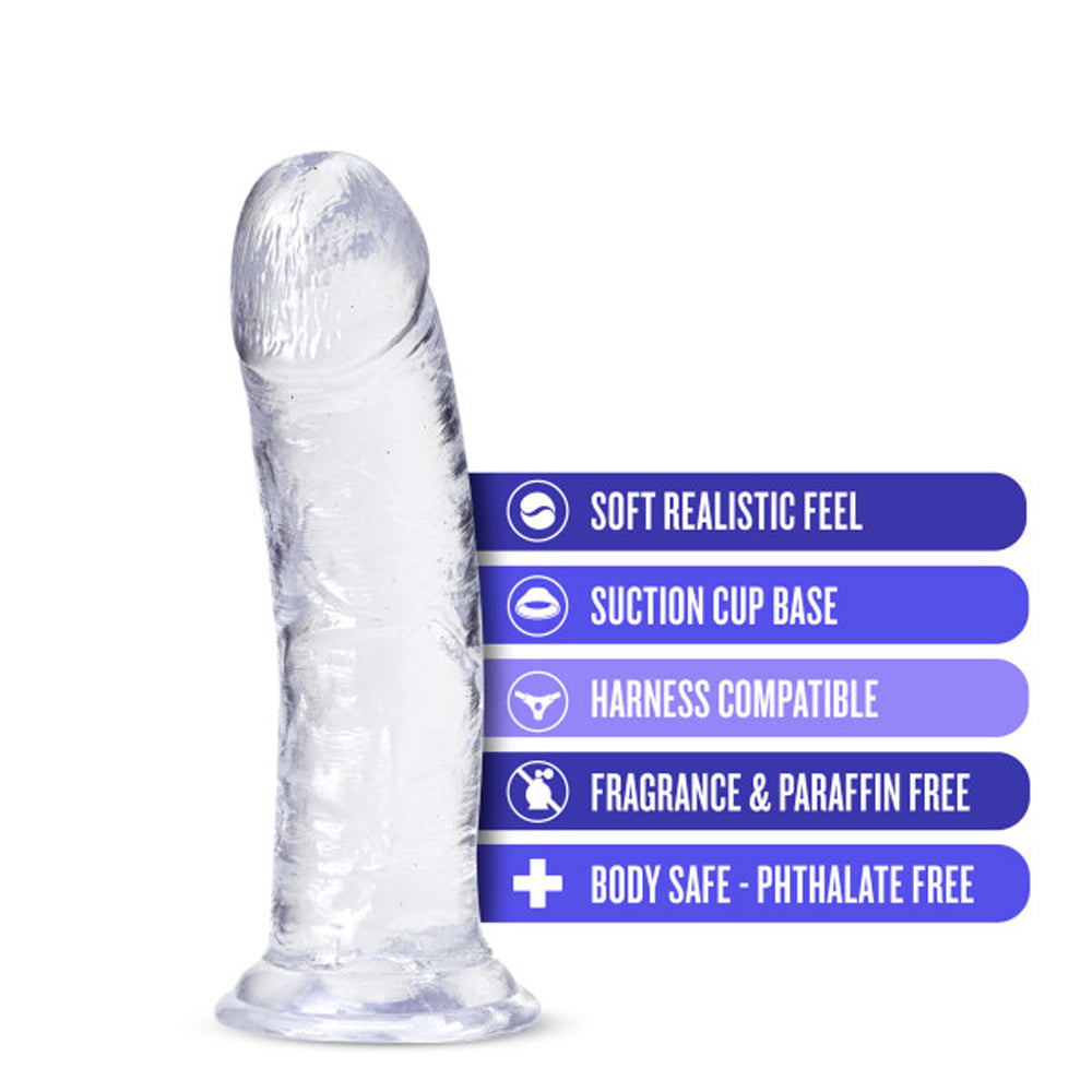 B YOURS PLUS ROAR N'' RIDE 8 IN. DILDO CLEAR