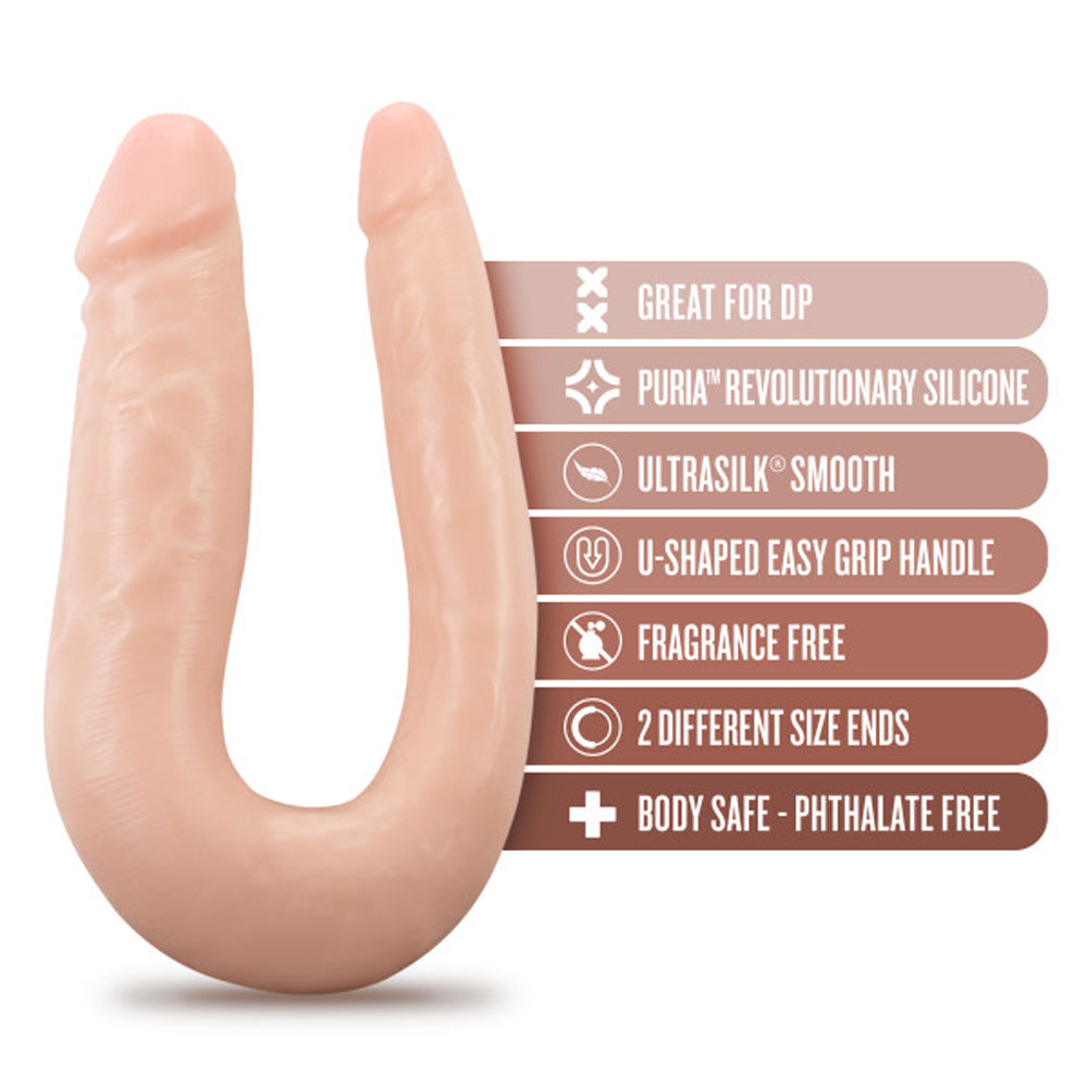 BLUSH - DR. SKIN SILICONE DR. DOUBLE REALISTIC 12 IN. DUAL-ENDED DILDO BEIGE