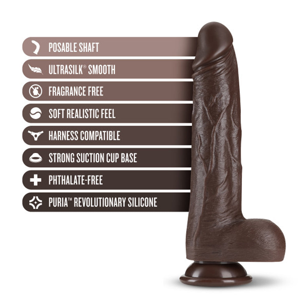 DR. SKIN DR. MURPHY 8 IN. THRUSTING & GYRATING DILDO WITH REMOTE CONTROL BROWN