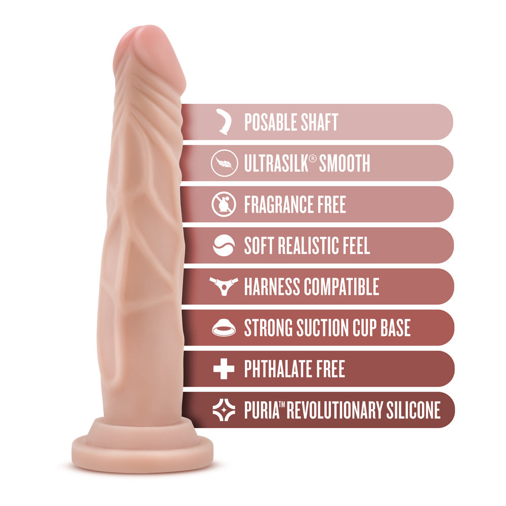 BLUSH - DR. SKIN SILICONE DR. CARTER REALISTIC 7 IN. POSABLE DILDO