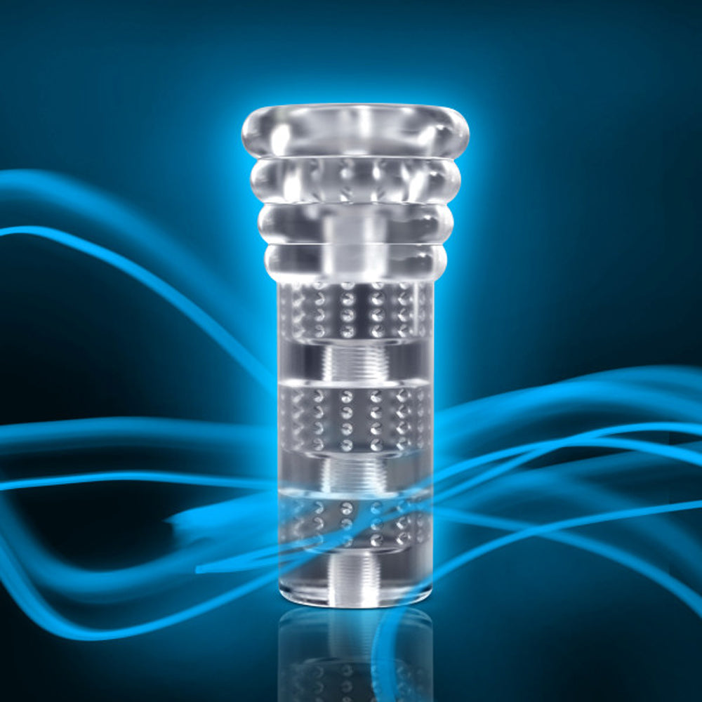 M FOR MEN ALL NIGHTER GLOW IN THE DARK TEXTURED STROKER CLEAR