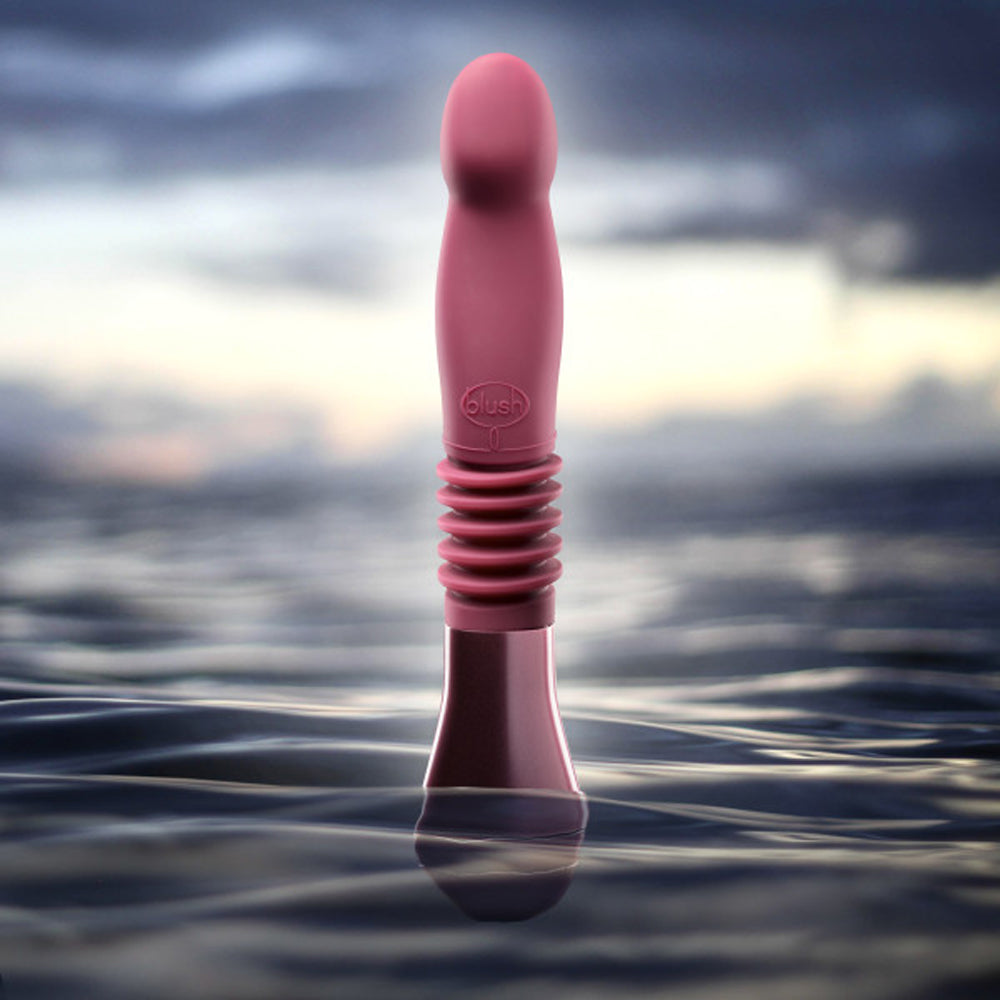 BLUSH - TEMPTASIA TRIXIE RECHARGEABLE 10 IN. SILICONE THRUSTING DILDO WINE