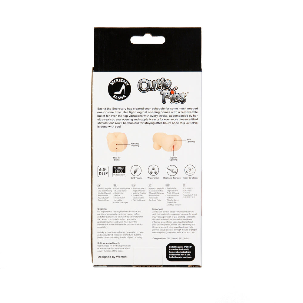 CUTIEPIES SECRETARY SASHA VAGINA & ASS MASTURBATOR WITH BULLET