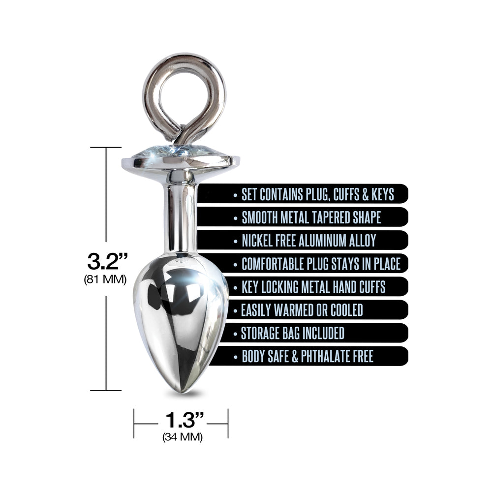 GLOBAL NOVELTIES - NIXIE METAL BUTT PLUG & HANDCUFFS SET SILVER