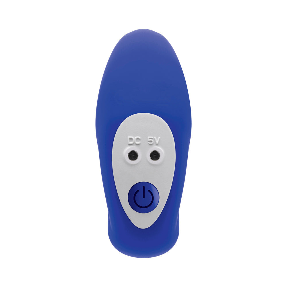 GENDER X - BEADED PLEASURE RECHARGEABLE REMOTE-CONTROLLED VIBRATING SILICONE PROBE VIBRATOR BLUE