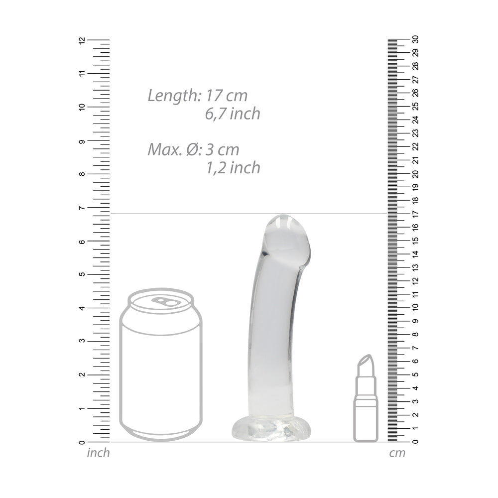 REALROCK CRYSTAL CLEAR NON-REALISTIC 7 IN. DILDO WITH SUCTION CUP CLEAR