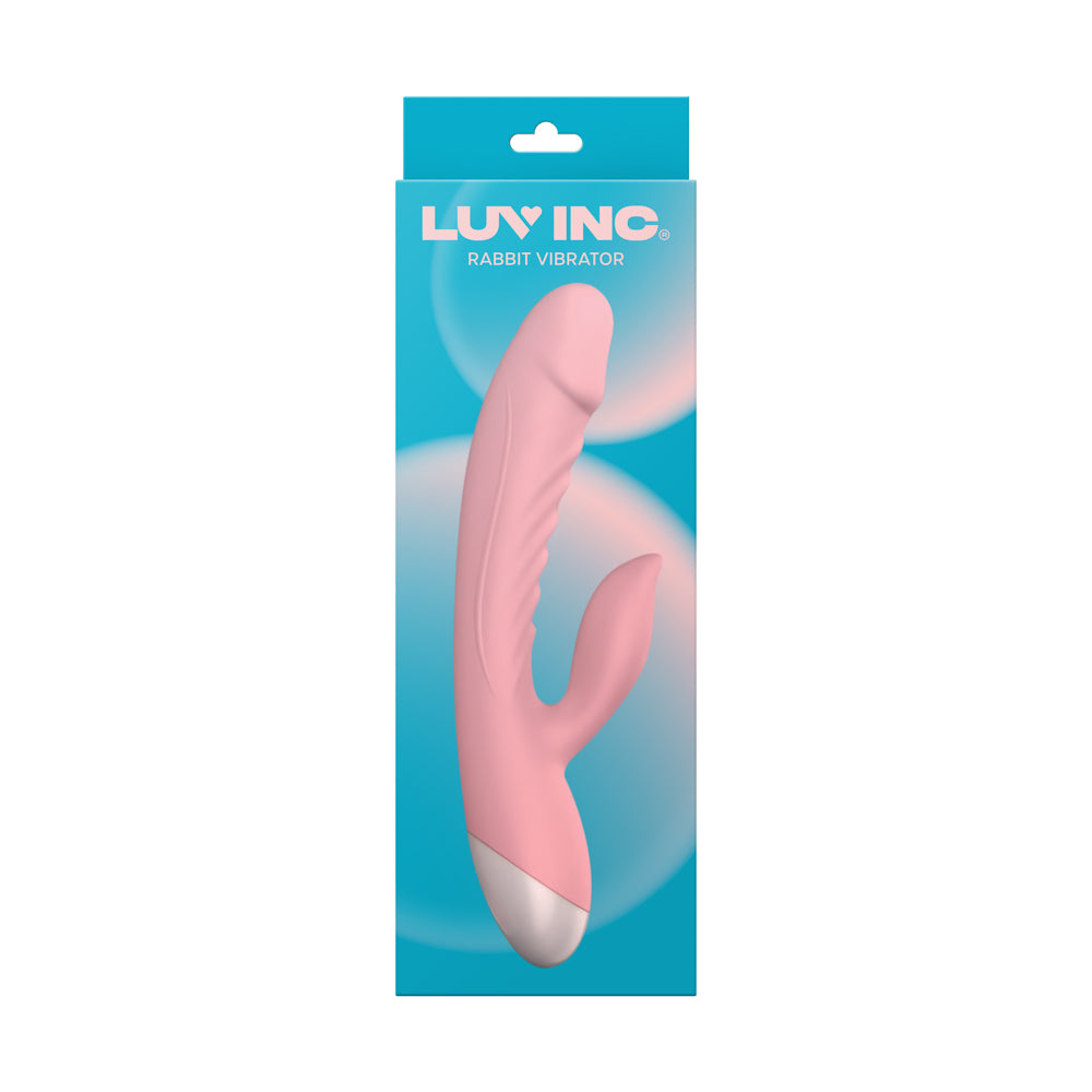 LUV INC. - LUV INC RV20 RABBIT VIBRATOR RECHARGEABLE SILICONE DUAL STIMULATOR PINK