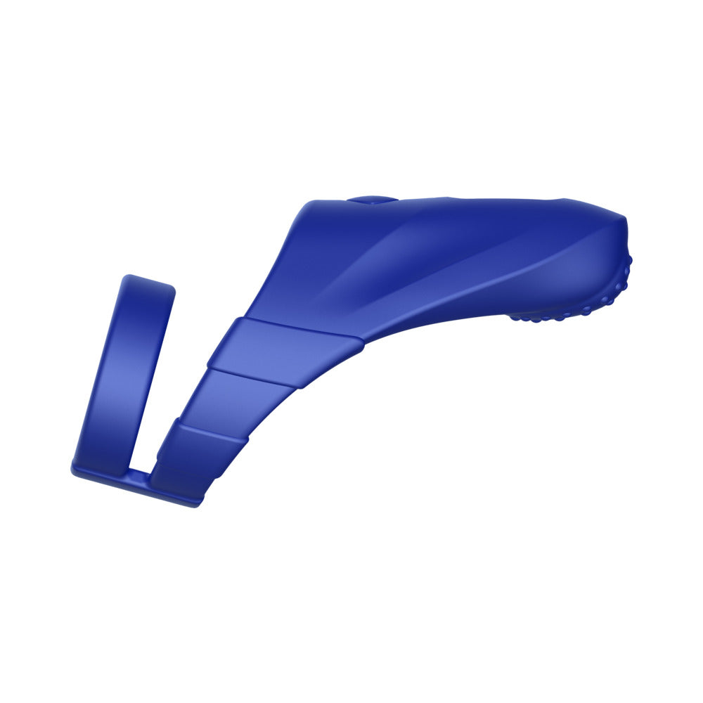 FORTO - F-48 RECHARGEABLE SILICONE PERINEUM VIBRATING DOUBLE COCKRING BLUE