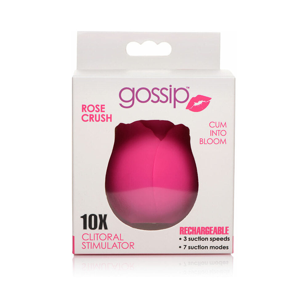CURVE NOVELTIES - CURVE TOYS GOSSIP CUM INTO BLOOM RECHARGEABLE SILICONE CLITORAL STIMULATOR ROSE CRUSH MAGENTA