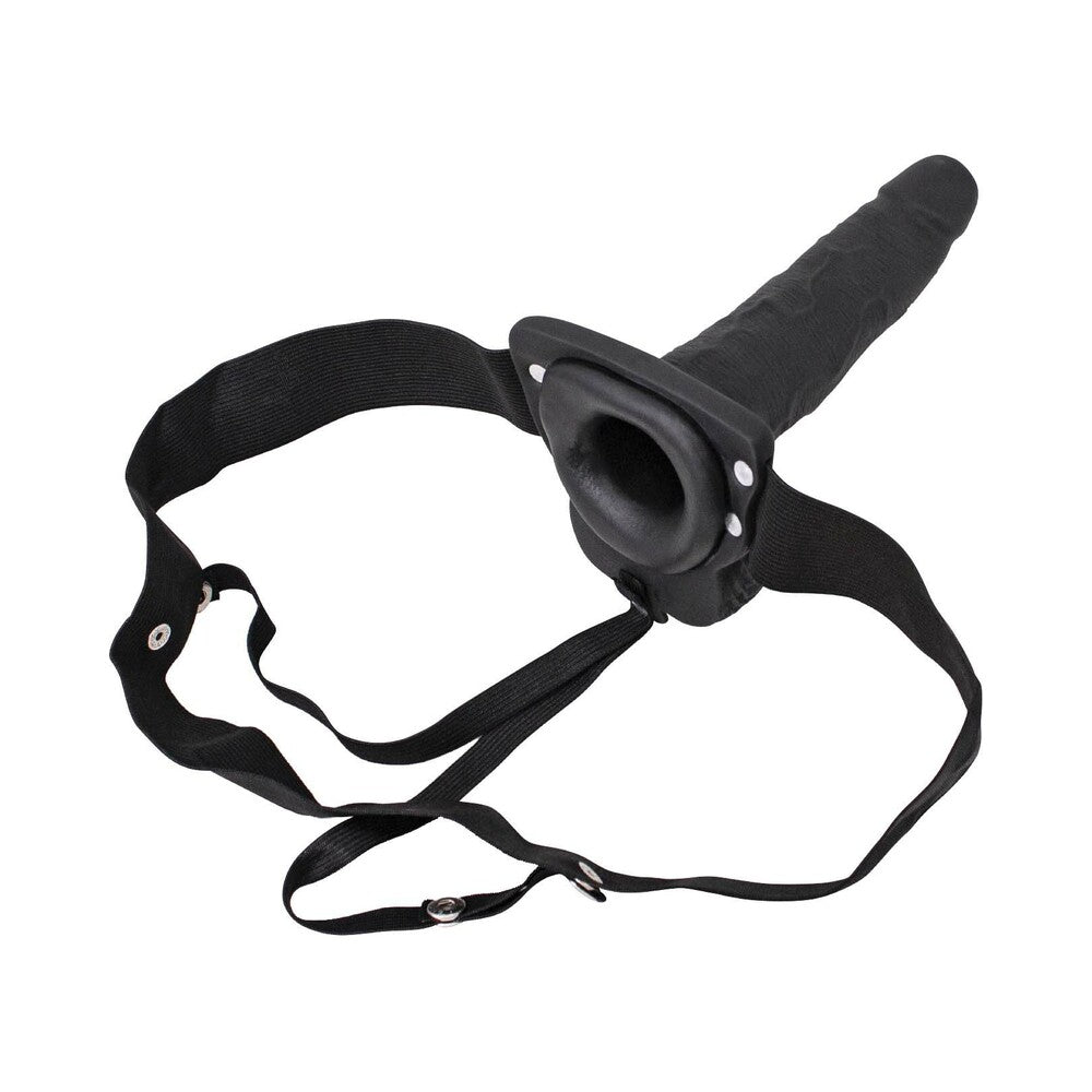 ERECTION ASSISTANT HOLLOW STRAP-ON VIBRATING 6 IN. BLACK