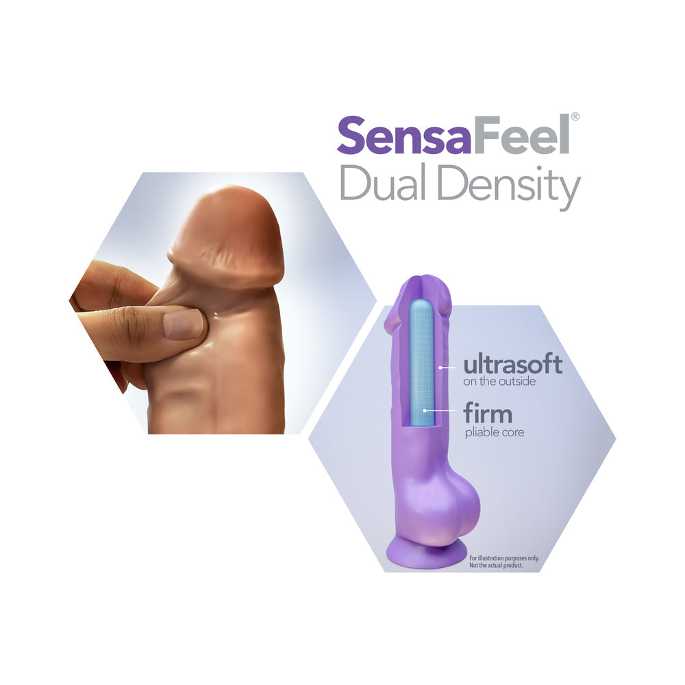 BLUSH - DILDO DOBLE DENSIDAD POSABLE DE 9 PULGADAS AU NATUREL BIG BILLY CON TESTÍCULOS