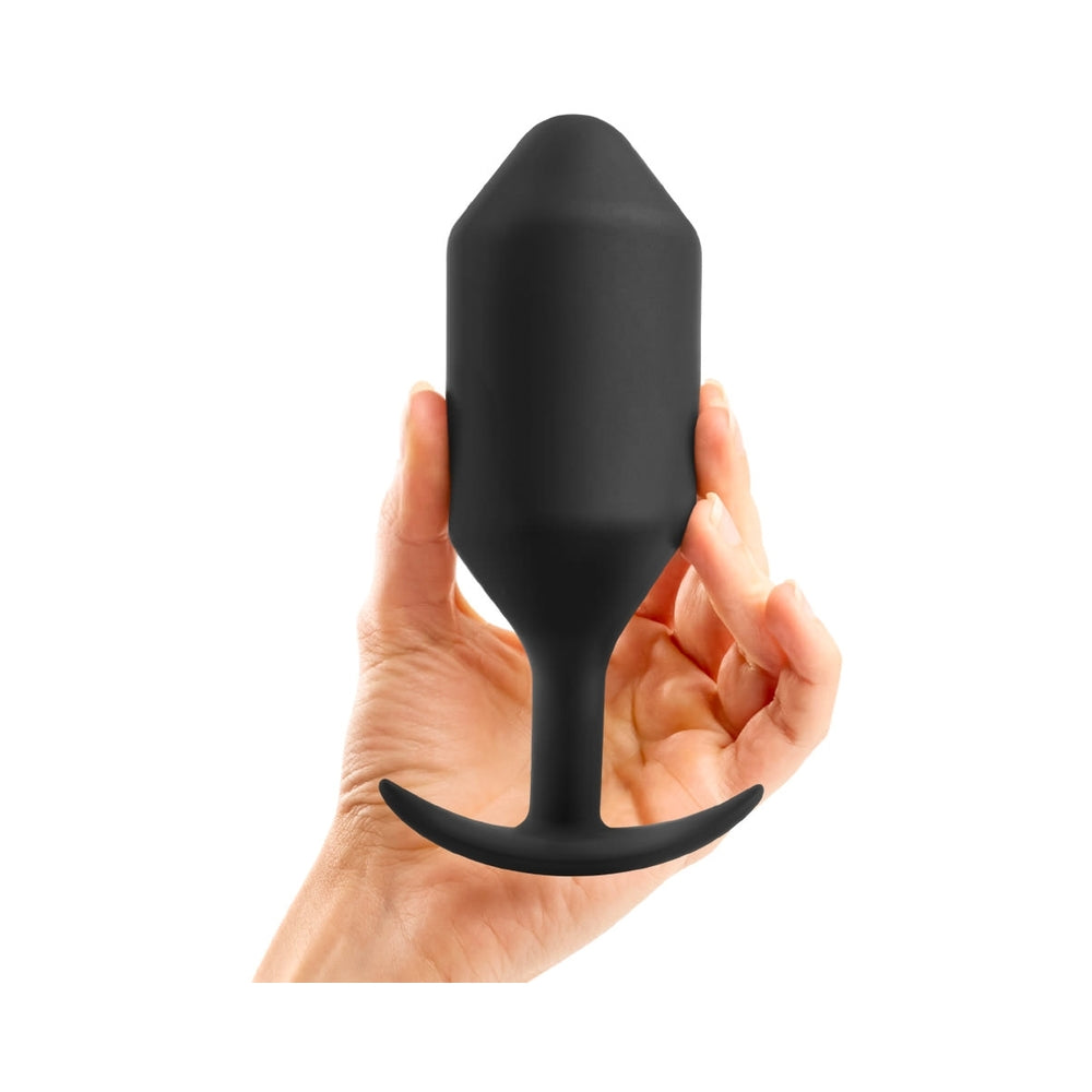 B-VIBE - SNUG PLUG 7 WEIGHTED SILICONE ANAL PLUG BLACK