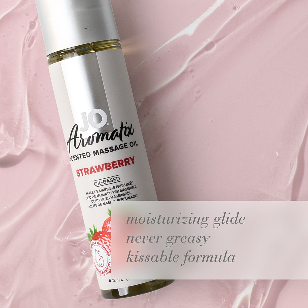 SYSTEM JO - JO AROMATIX STRAWBERRY SCENTED MASSAGE OIL 4 OZ.