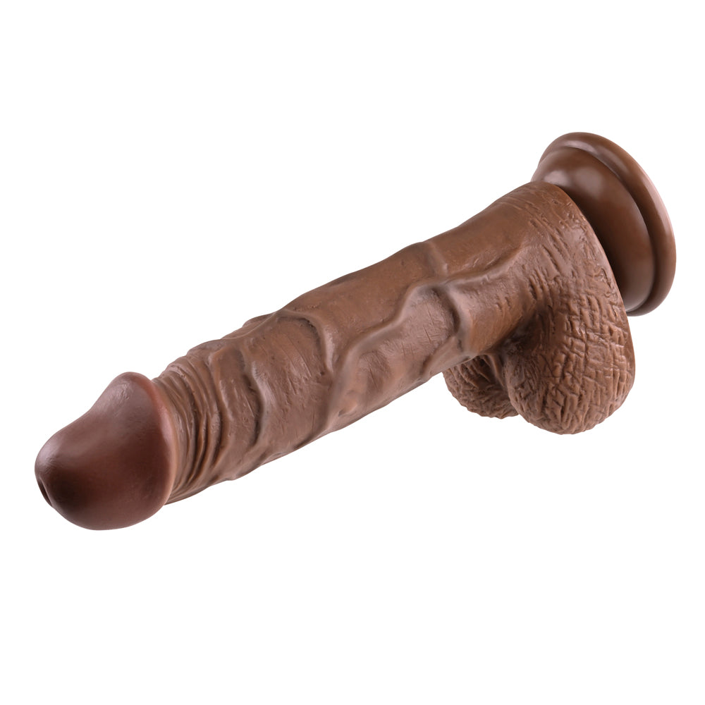 EVOLVED - REALISTIC 8 IN. DILDO WITH BALLS BROWN