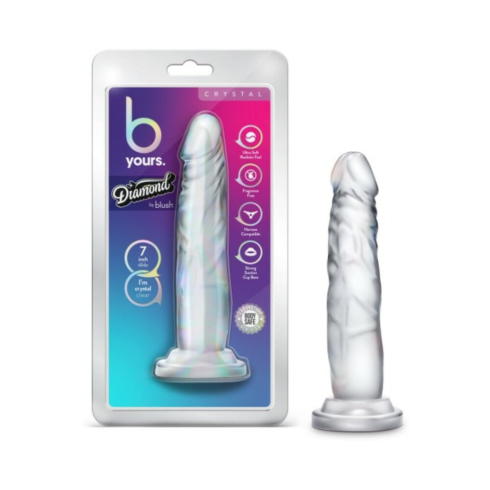 B YOURS DIAMOND CRYSTAL 7 IN. DILDO CLEAR