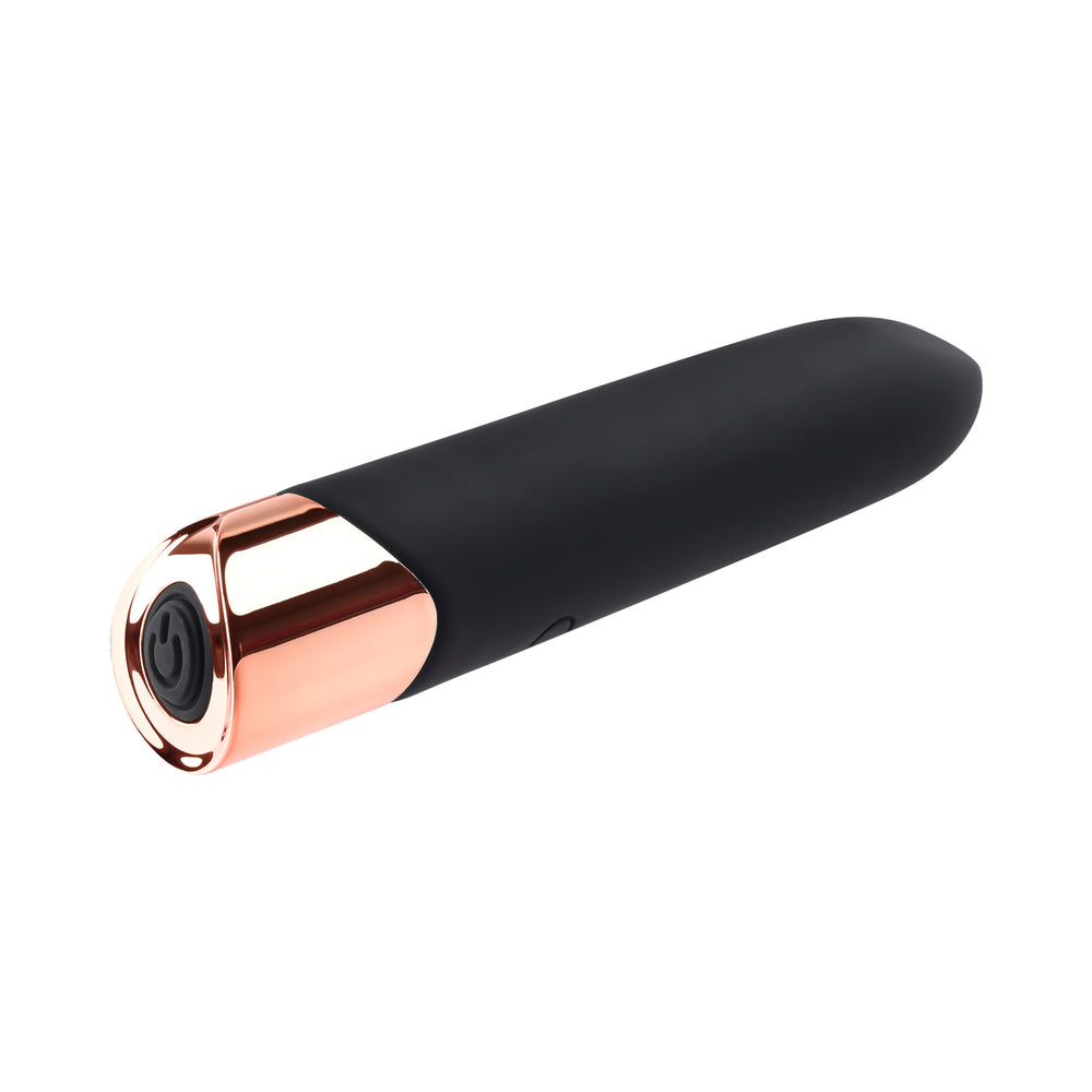 GENDER X - THE GOLD STANDARD RECHARGEABLE SILICONE BULLET VIBRATOR BLACK/GOLD
