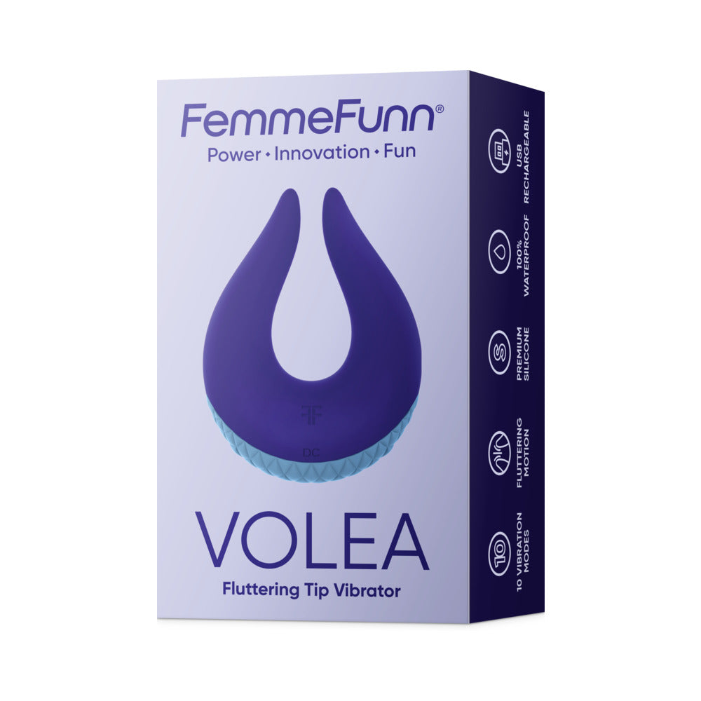 FEMMEFUNN - VOLEA RECHARGEABLE SILICONE FLUTTERING TIP VIBRATOR DARK PURPLE