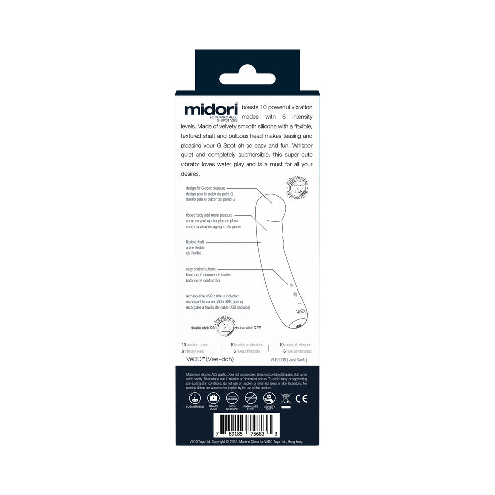 VEDO - MIDORI RECHARGEABLE G-SPOT VIBE JUST BLACK